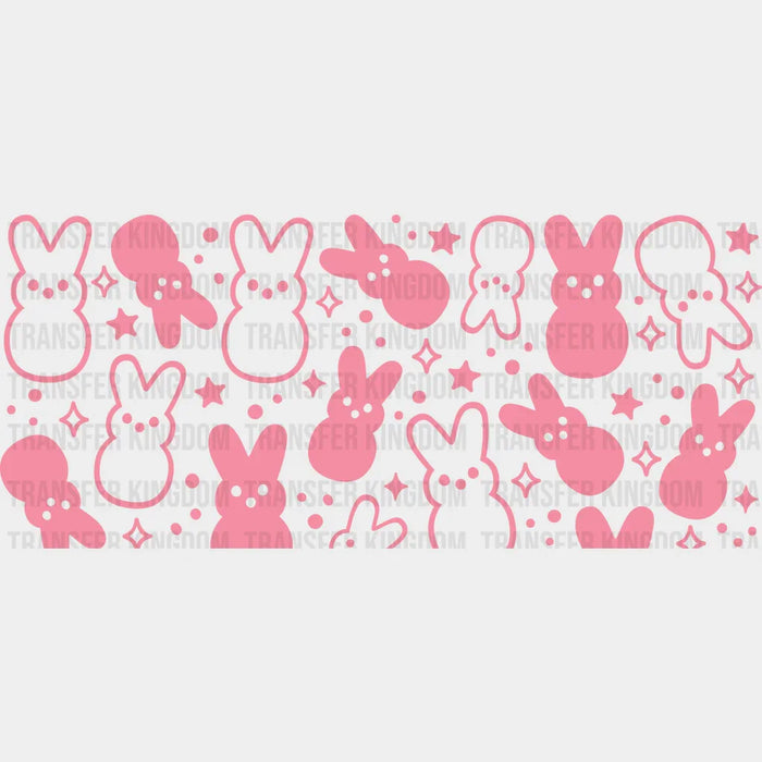 Cute Pink Bunnies - Easter Cup Wrap UV Sticker Permanent UV DTF Decal