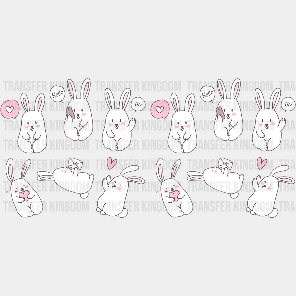 Cute Talking Bunny - Easter Cup Wrap Uv Sticker Permanent Dtf Decal