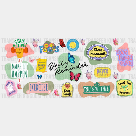 Daily Reminder - Mental Health Cup Wrap UV Sticker Permanent UV DTF Decal UVDTF