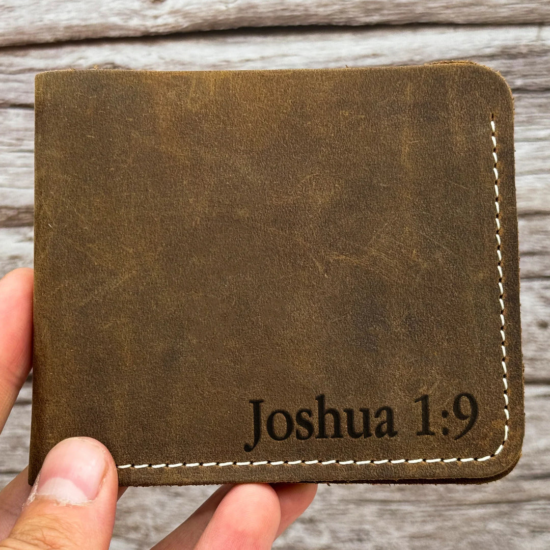 Custom Engraved Leather Wallet for Men