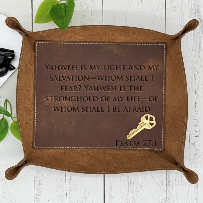 Custom Engraved Leather Tray