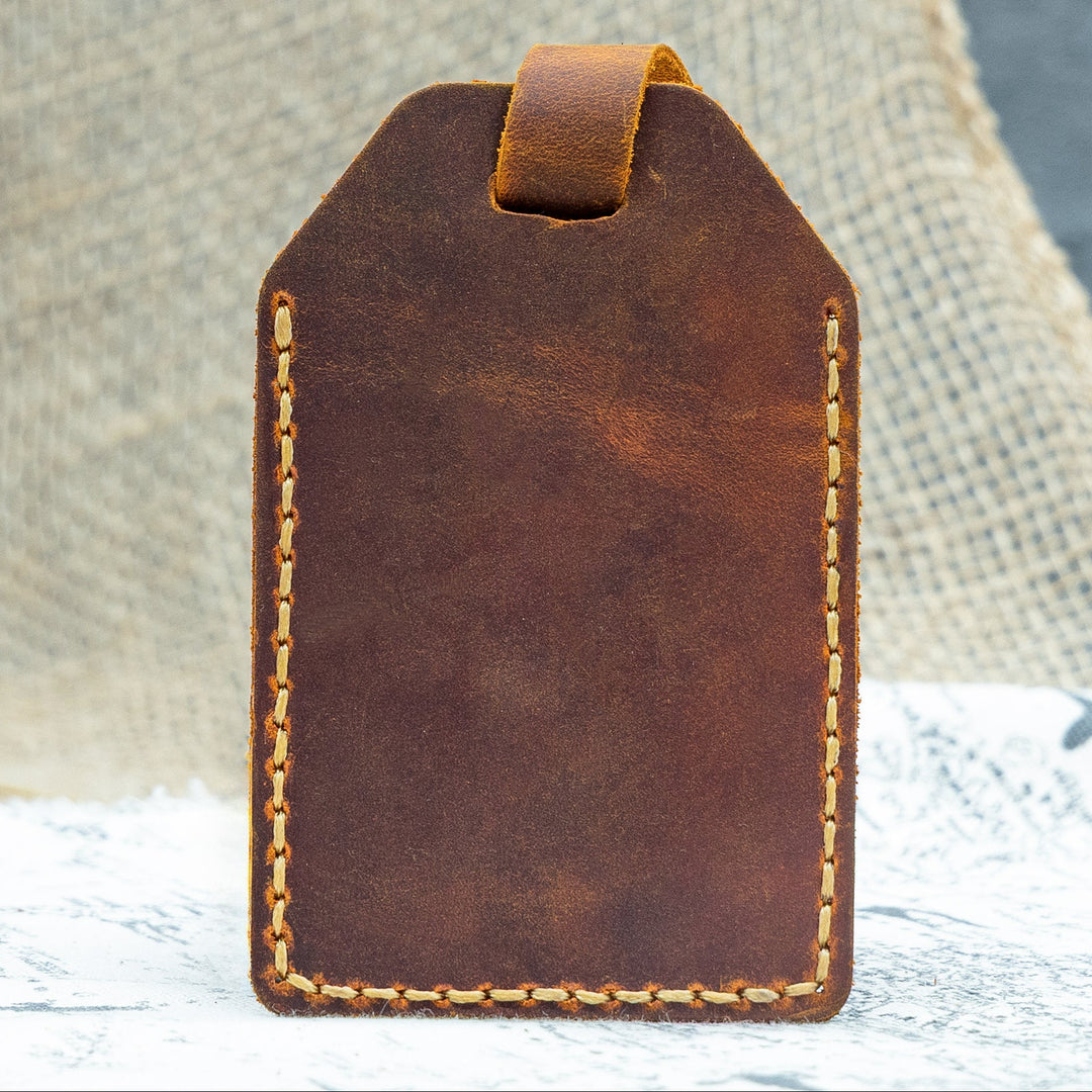 Custom Engraved Leather Luggage Tag