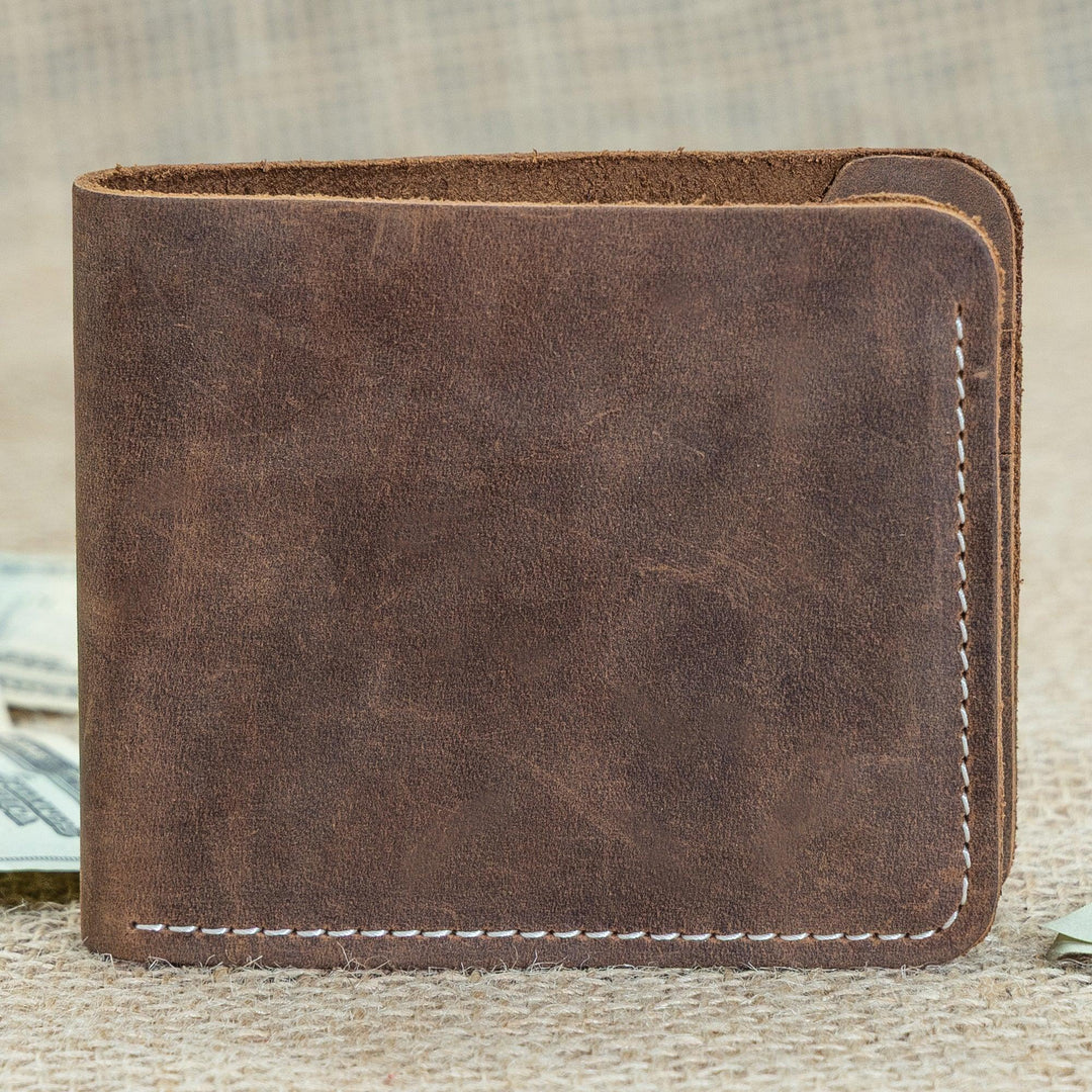 Men’s Slim Wallet – Faux Leather Bifold Wallet with Card Slots