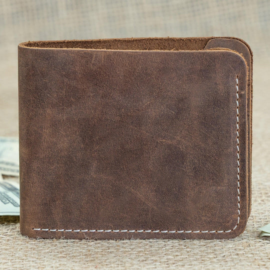 Men’s Slim Wallet – Faux Leather Bifold Wallet with Card Slots