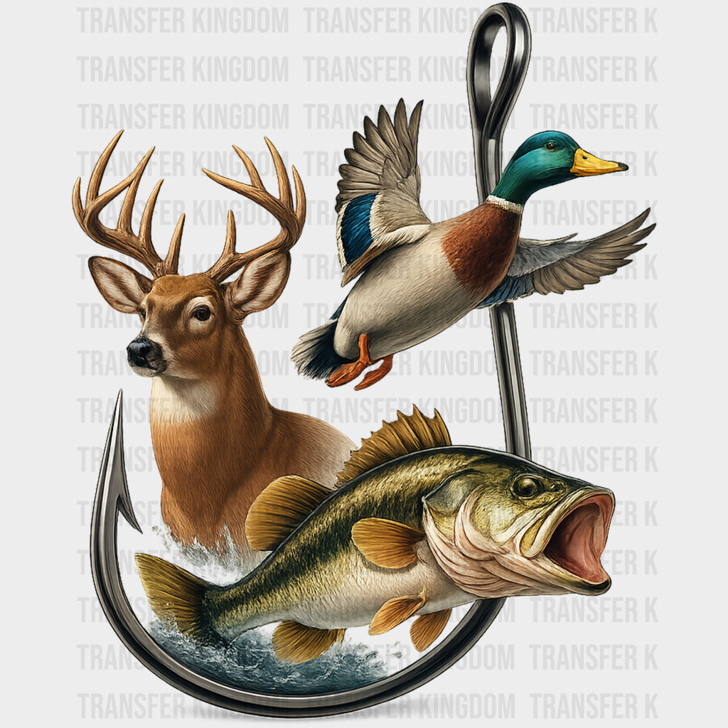 Deer Mallard Largemouth Bass - Hunting DTF Transfers
