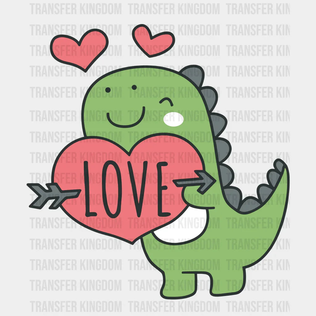Dino Love Valentines Day Design - Dtf Heat Transfer