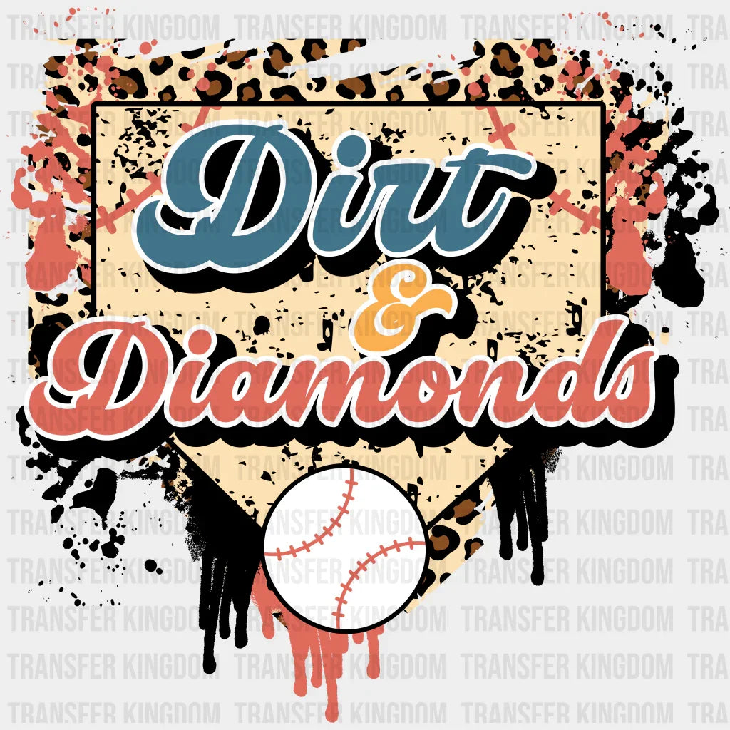 Dirt And Diamond - Baseball Dtf Heat Transfer Unisex S & M (10’’) / Dark Color Design (See Imaging)