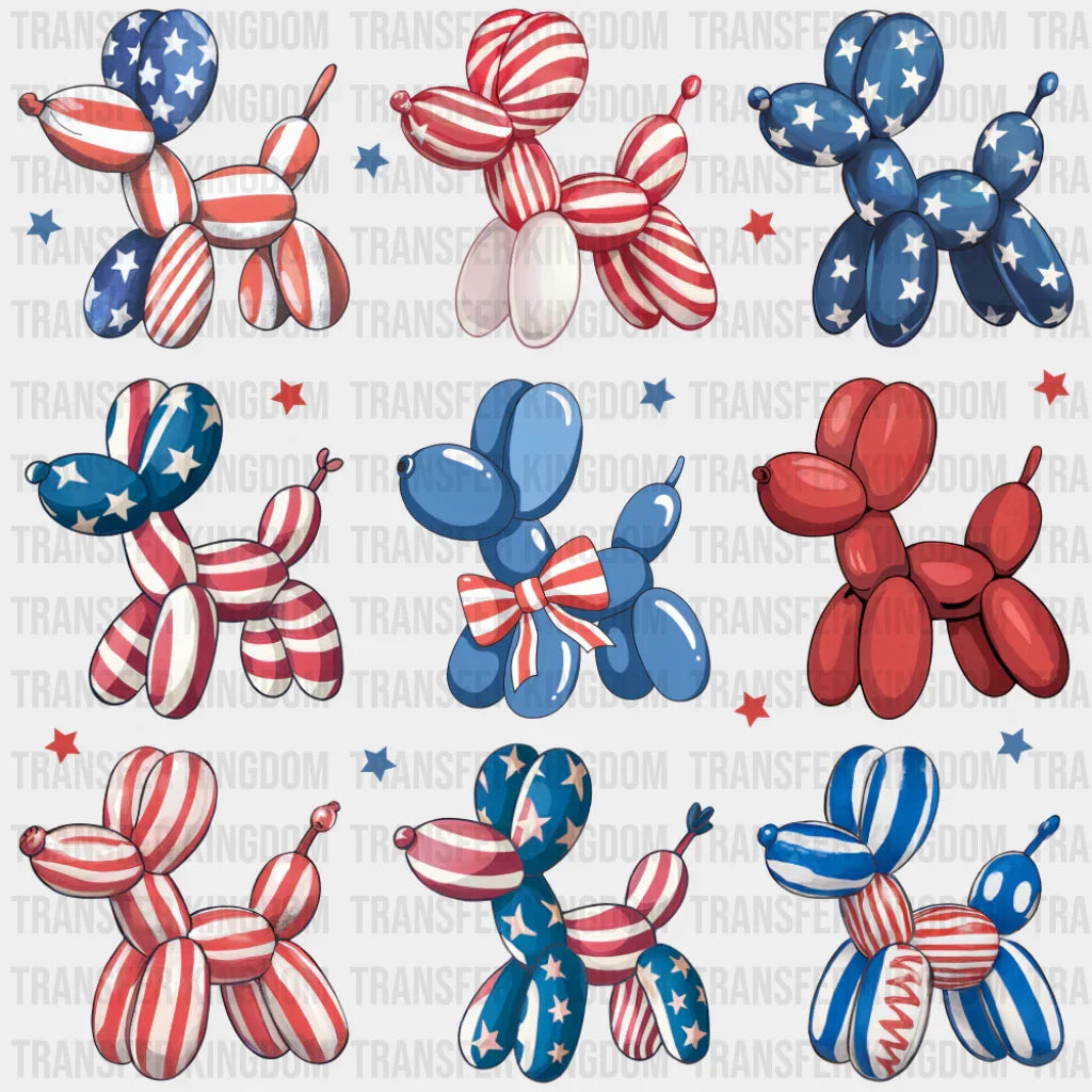 Dog Balloons - 4th Of July DTF Transfer
