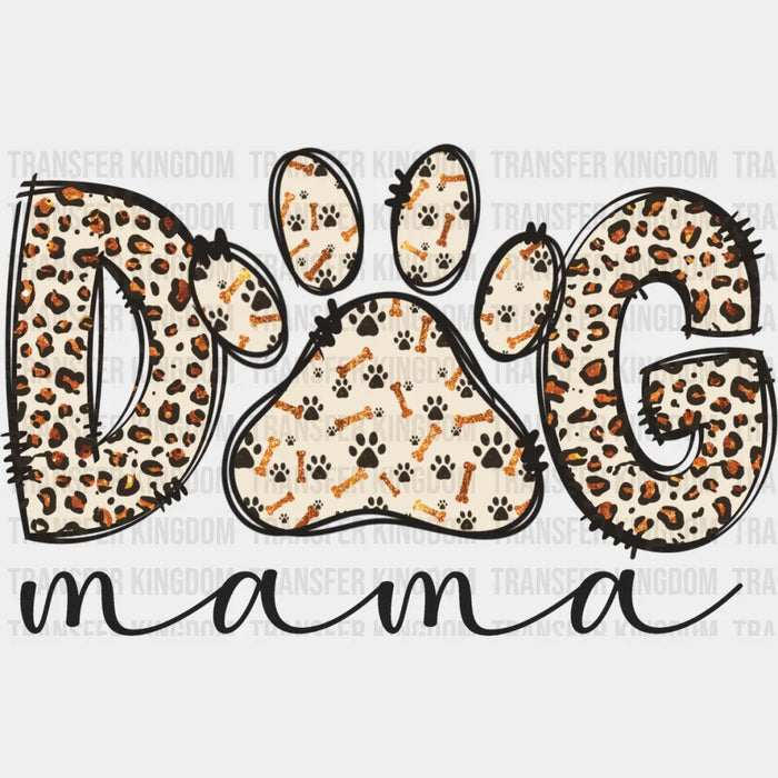 Dog Mama Paw B&W Design - Dogs DTF Transfer
