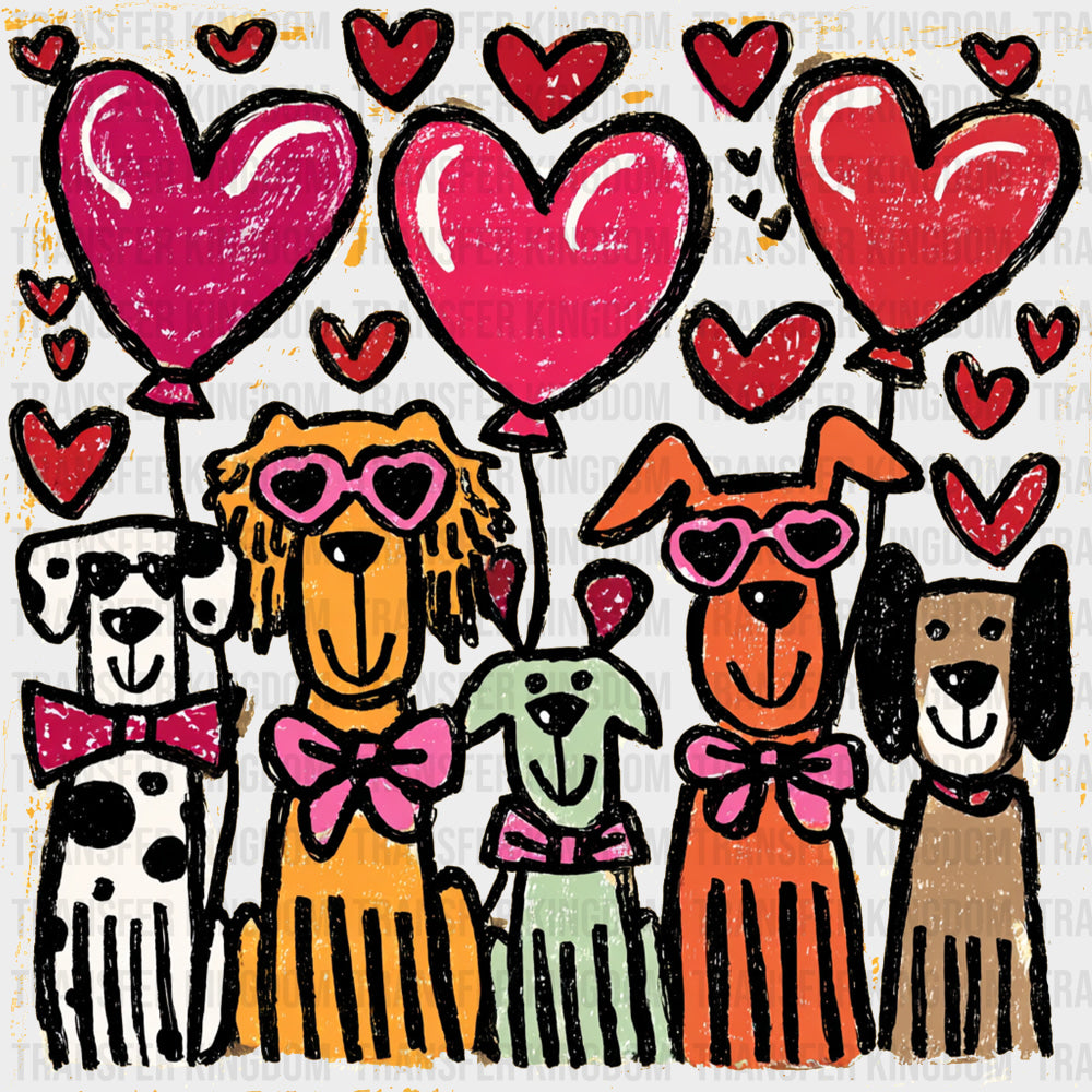 Dogs Crayon Art - Valentine's Day DTF Transfers transfer-kingdom