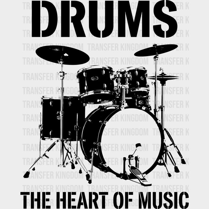Drums, The Heart Of Music - Music DTF Transfers