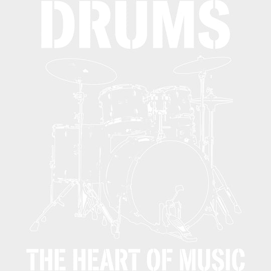 Drums, The Heart Of Music - Music DTF Transfers transfer-kingdom Light Color Design (See Imaging)