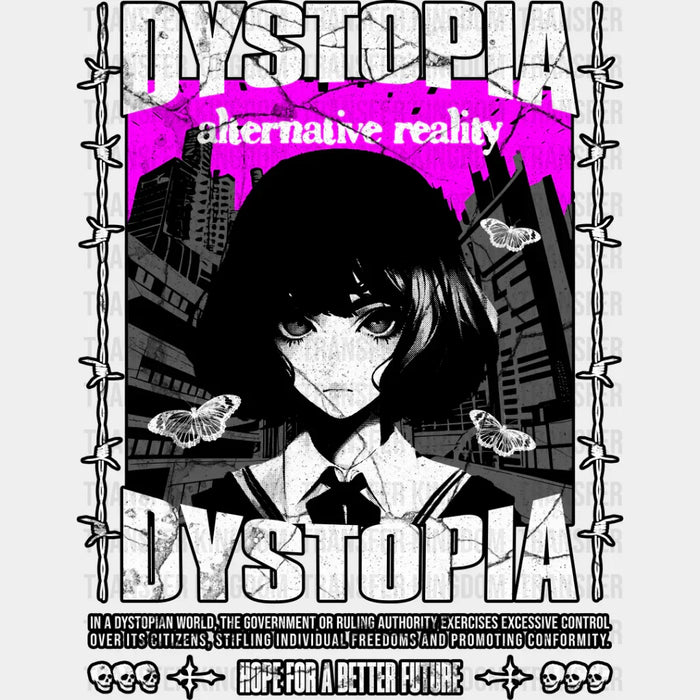 Dystopia Anime Girl - Anime DTF heat transfer