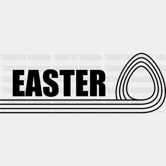 Easter B&W Lines - Easter DTF Transfer Adult Unisex - S & M (10’’) / Dark Color Design (See Imaging)