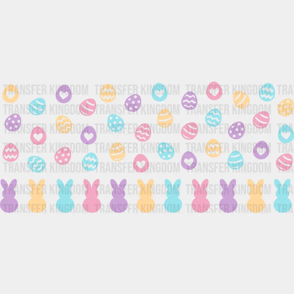 Easter Bunny And Eggs - Cup Wrap Uv Sticker Permanent Dtf Decal
