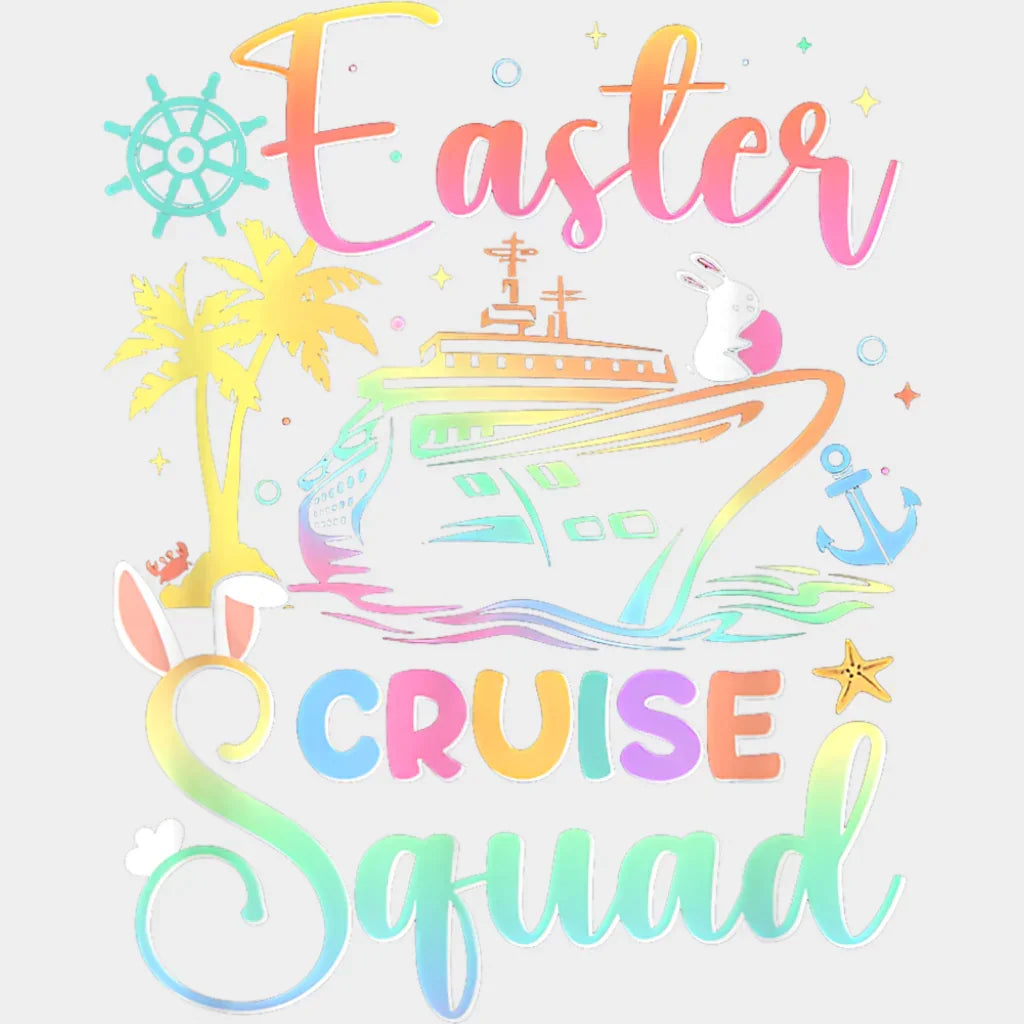 Easter Cruise Squad - Vacation DTF Transfer Adult Unisex - S & M (10’’) / Light Color Design (See Imaging)