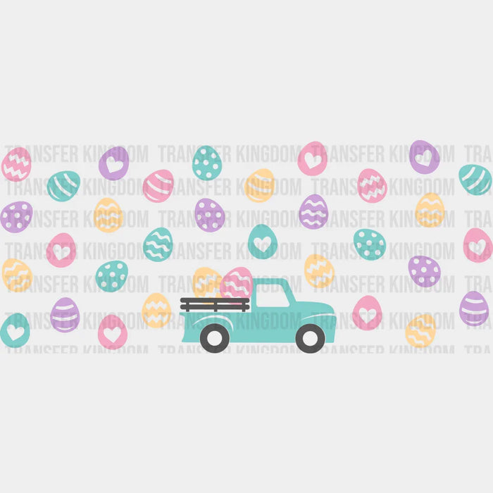 Easter Eggs Truck Design - Easter Cup Wrap UV Sticker Permanent UV DTF Decal