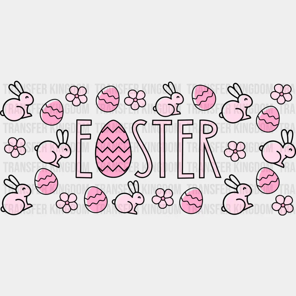 Easter Pink Bunnies - Cup Wrap Uv Sticker Permanent Dtf Decal