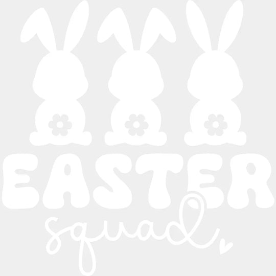 Easter Squad B&W Rabbits Heart - Easter DTF Transfer Adult Unisex - S & M (10’’) / Light Color Design (See Imaging)
