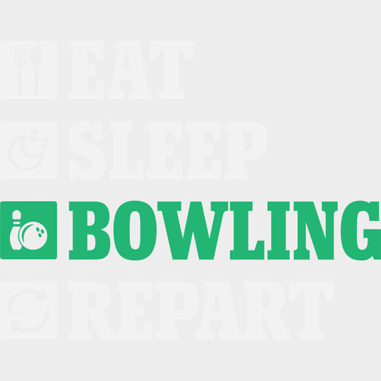 Eat Sleep Bowling Repart - Bowling DTF Transfers Adult Unisex - S & M (10’’) / Light Color Design (See Imaging)