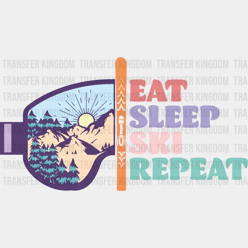 Eat Sleep Ski Repeat - Skiing Dtf Heat Transfer