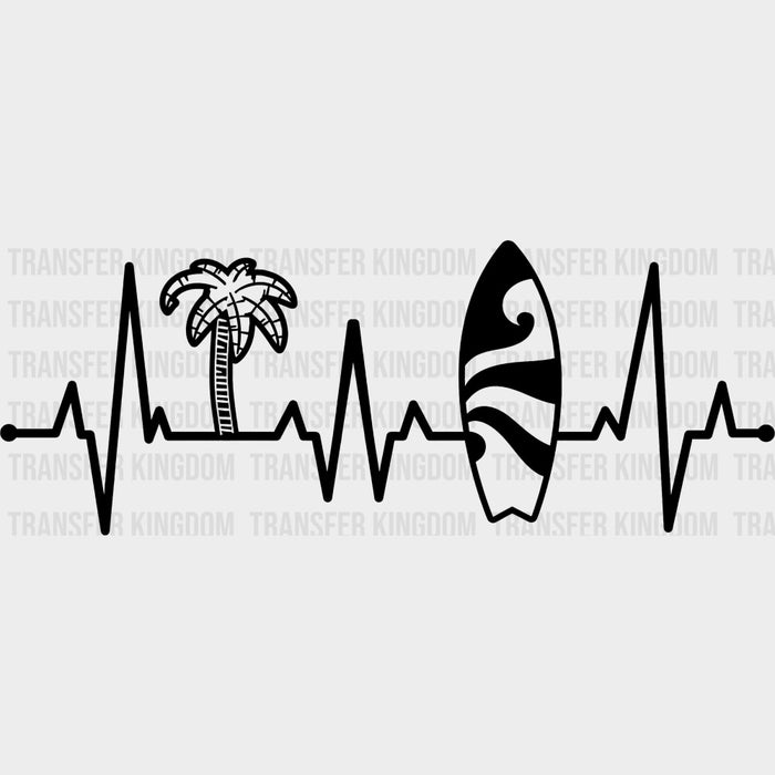 ECG Line B&W - Surfing DTF Transfers