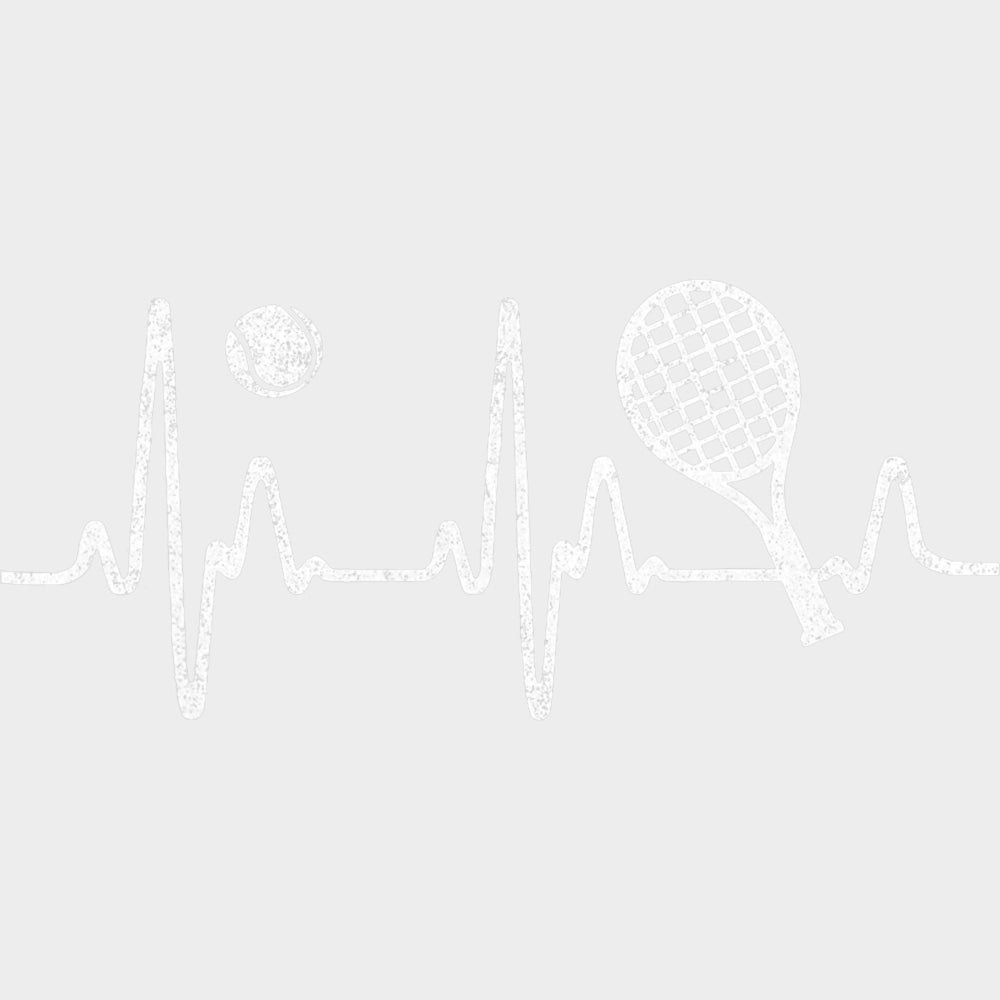 ECG Line B&W - Tennis DTF Transfers Adult Unisex - S & M (10’’) / Light Color Design (See Imaging)