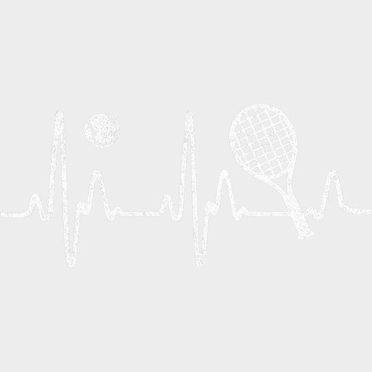 ECG Line B&W - Tennis DTF Transfers Adult Unisex - S & M (10’’) / Light Color Design (See Imaging)