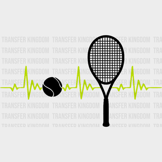 ECG Line - Tennis DTF Transfers Adult Unisex - S & M (10’’) / Dark Color Design (See Imaging)