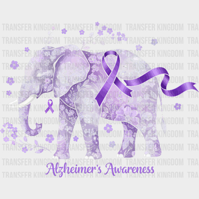 Elephant Flowers - Alzheimer's Awareness DTF Transfer