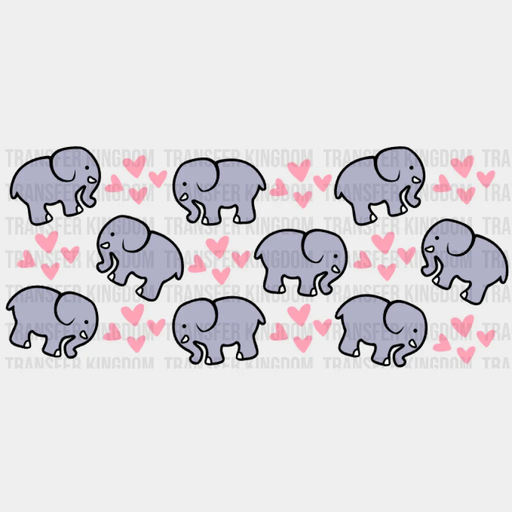 Elephant Heart Uv Dtf Transfer Cup Wrap Sticker