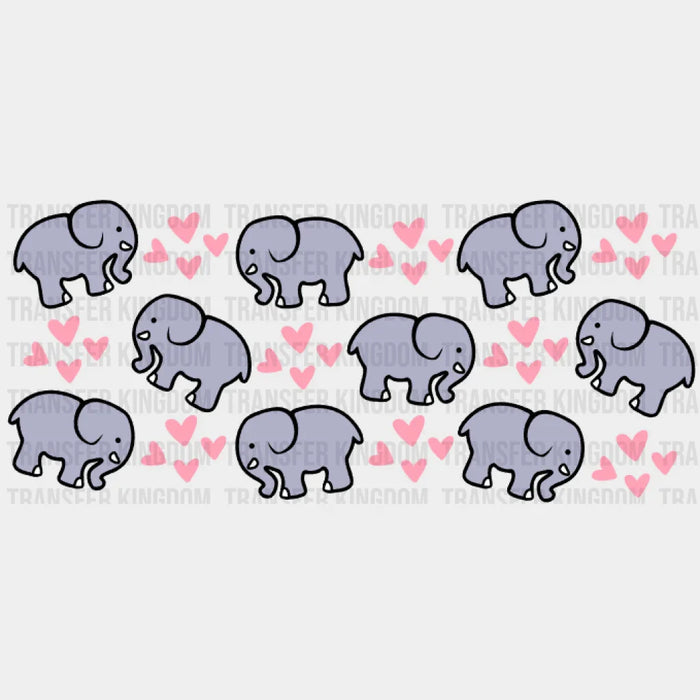 Elephant Heart UV DTF Transfer Cup Wrap UV DTF Sticker