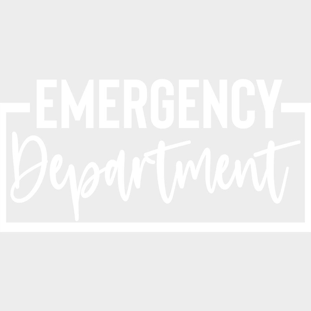 Emergency Department Black And White - ER Nurse DTF Transfers Adult Unisex - S & M (10’’) / Light Color Design (See