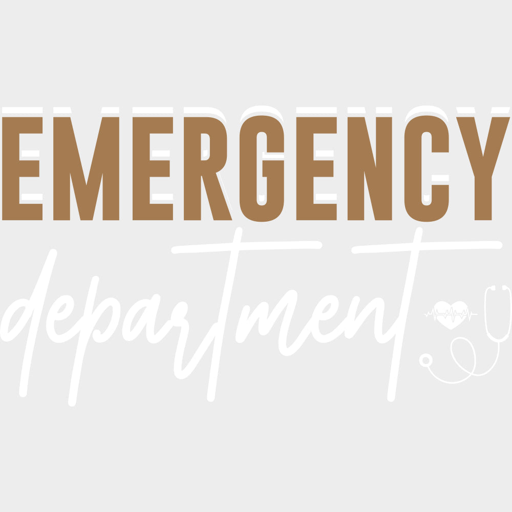 Emergency Department Brown Color - ER Nurse DTF Transfers Adult Unisex - S & M (10’’) / Light Color Design (See Imaging)