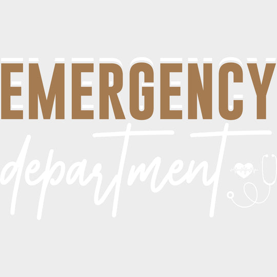 Emergency Department Brown Color - ER Nurse DTF Transfers Adult Unisex - S & M (10’’) / Light Color Design (See Imaging)