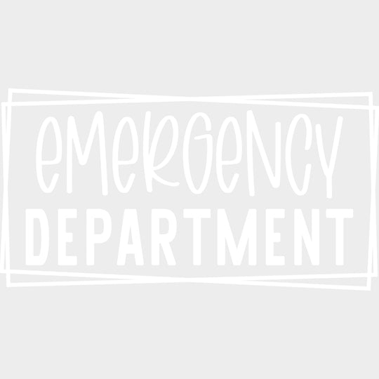 Emergency Department Rectangular - ER Nurse DTF Transfers Adult Unisex - S & M (10’’) / Light Color Design (See Imaging)