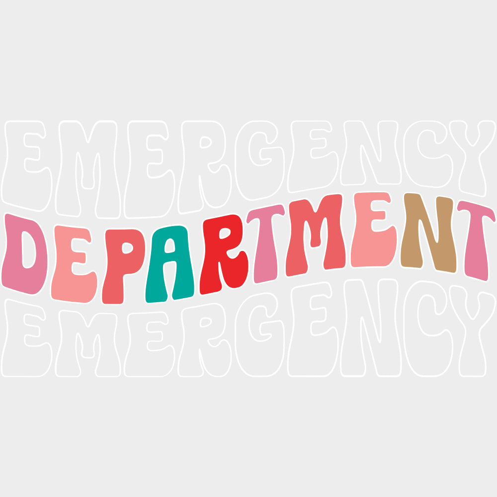 Emergency Department Retro Letters - ER Nurse DTF Transfers Adult Unisex - S & M (10’’) / Light Color Design (See