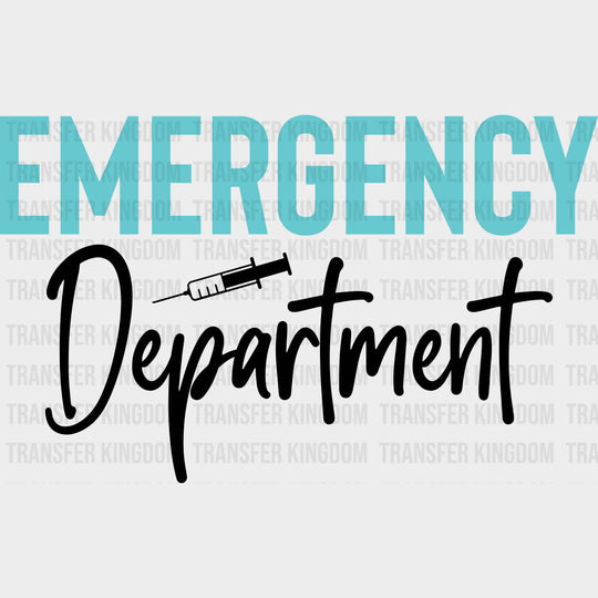 Emergency Department Syringe - ER Nurse DTF Transfers Adult Unisex - S & M (10’’) / Dark Color Design (See Imaging)
