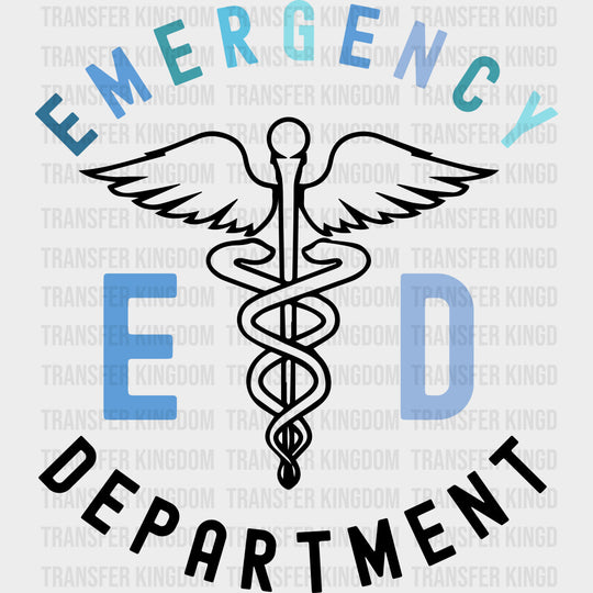 Emergency ED Department - ER Nurse DTF Transfers Adult Unisex - S & M (10’’) / Dark Color Design (See Imaging)