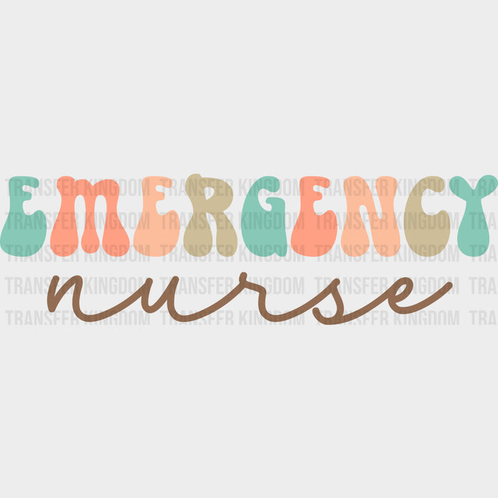 Emergency Nurse Colorful Design - Er Nurse DTF Heat Transfer