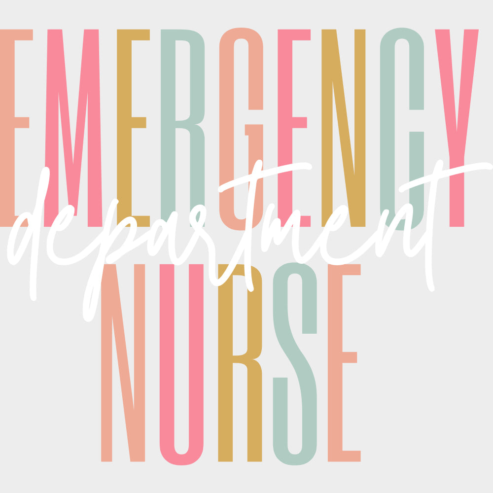 Emergency Nurse Department - ER Nurse DTF Transfers Adult Unisex - S & M (10’’) / Light Color Design (See Imaging)