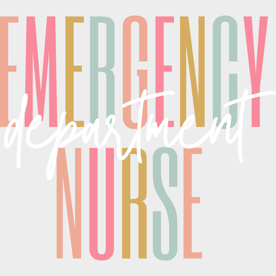 Emergency Nurse Department - ER Nurse DTF Transfers Adult Unisex - S & M (10’’) / Light Color Design (See Imaging)