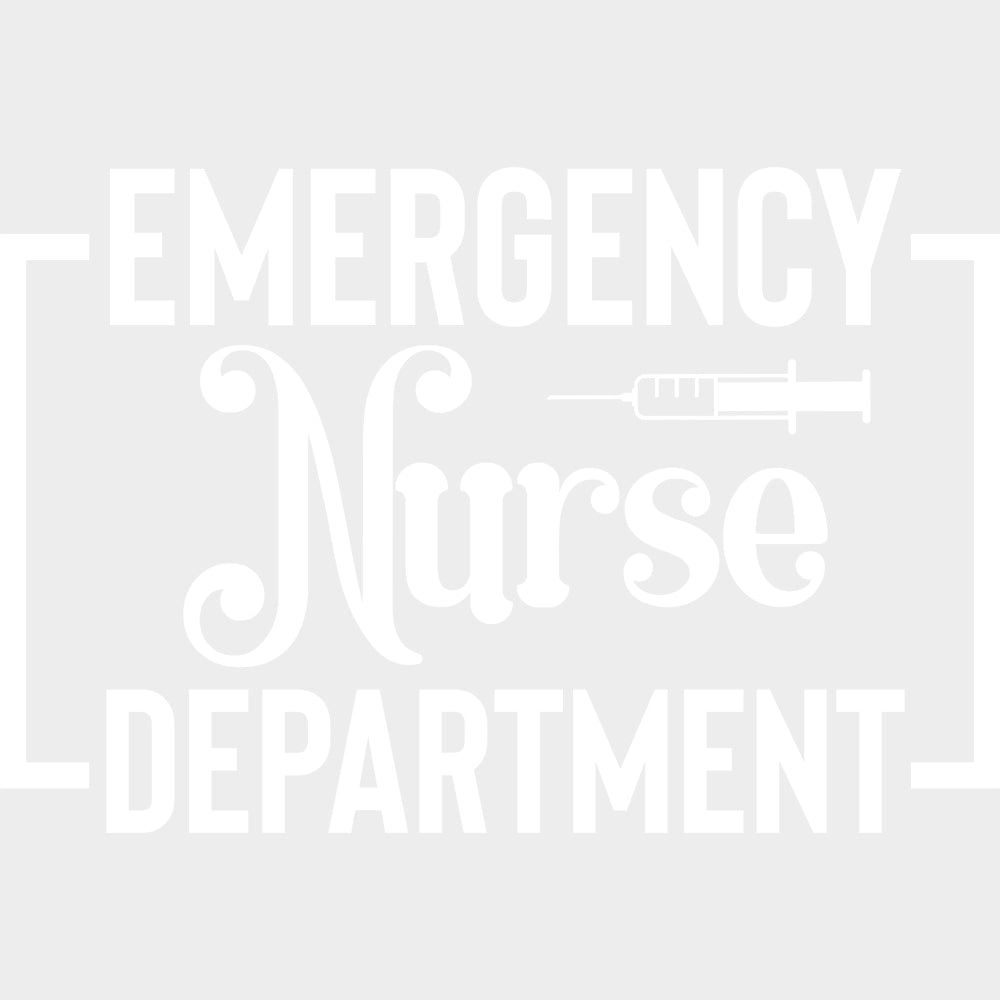 Emergency Nurse Department Syringe B&W - ER Nurse DTF Transfers Adult Unisex - S & M (10’’) / Light Color Design (See