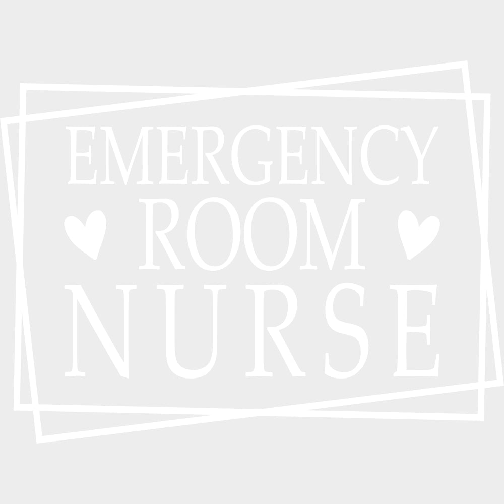 Emergency Room Nurse B&W - ER Nurse DTF Transfers Adult Unisex - S & M (10’’) / Light Color Design (See Imaging)