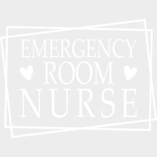 Emergency Room Nurse B&W - ER Nurse DTF Transfers Adult Unisex - S & M (10’’) / Light Color Design (See Imaging)