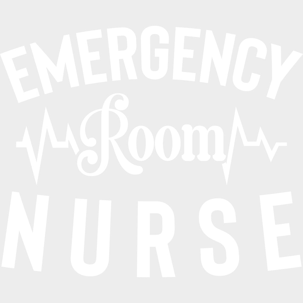Emergency Room Nurse ECG Line - ER Nurse DTF Transfers Adult Unisex - S & M (10’’) / Light Color Design (See Imaging)