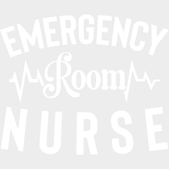 Emergency Room Nurse ECG Line - ER Nurse DTF Transfers Adult Unisex - S & M (10’’) / Light Color Design (See Imaging)