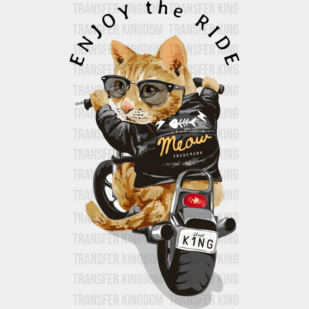 Enjoy The Ride Biker Cat - Cats DTF Transfer