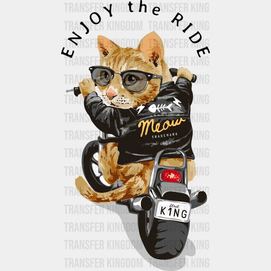 Enjoy The Ride Biker Cat - Cats DTF Transfer