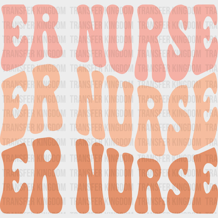 ER Nurse Brown Design - ER Nurse DTF Heat Transfer